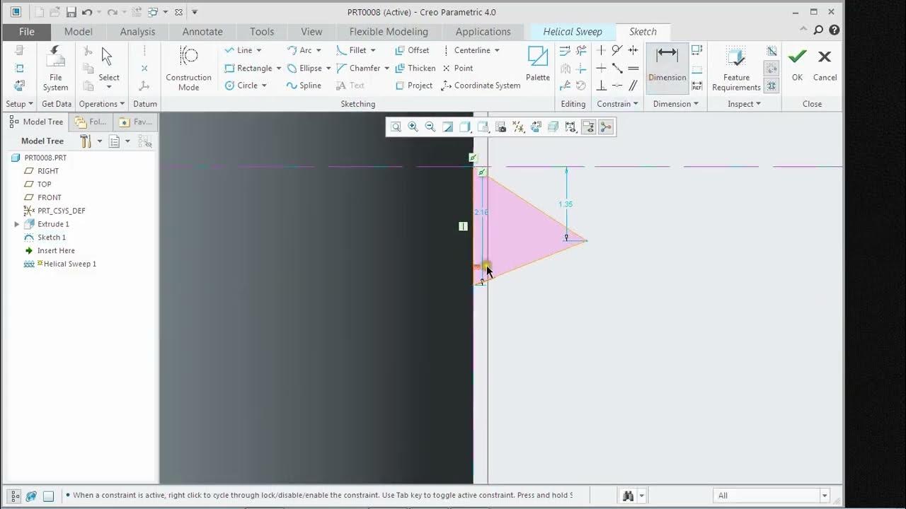 creo external thread model YouTube