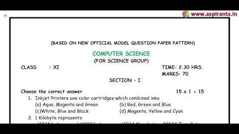 11th Computer Science Half Yearly Exam 2018 - Model Question Paper 4 | Chennai District | EM