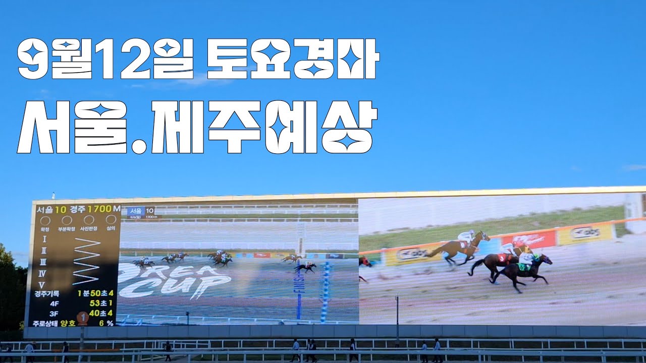 9월12일 토요경마 서울.제주예상 