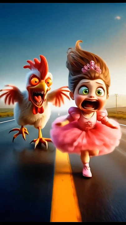 Dad, help me, I'm being chased by a chicken monster #animation #memes #cartoon #funny #cute #comedy