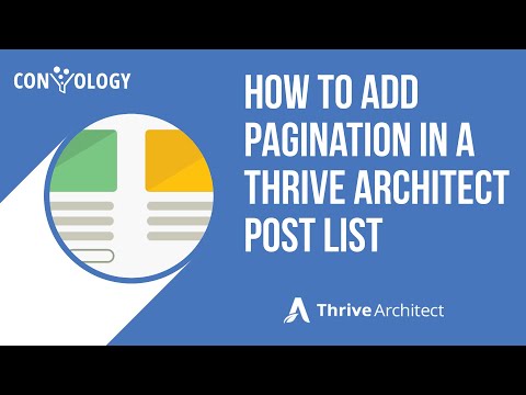 How to Add a Thrive Architect Post List with Pagination