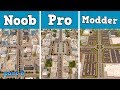 Noob VS Pro VS Modder - Building a Commercial District in Cities: Skylines