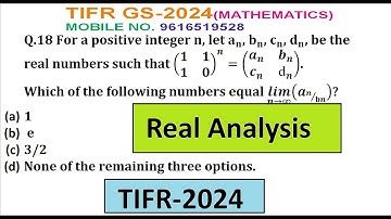 TIFR 2024 REAL ANALYSISI Q. NO 18 SOLUTION|TIFR 2024 REAL ANALYSIS M.C.Q SOLUTION|PYQ TIFR SOLUTION|