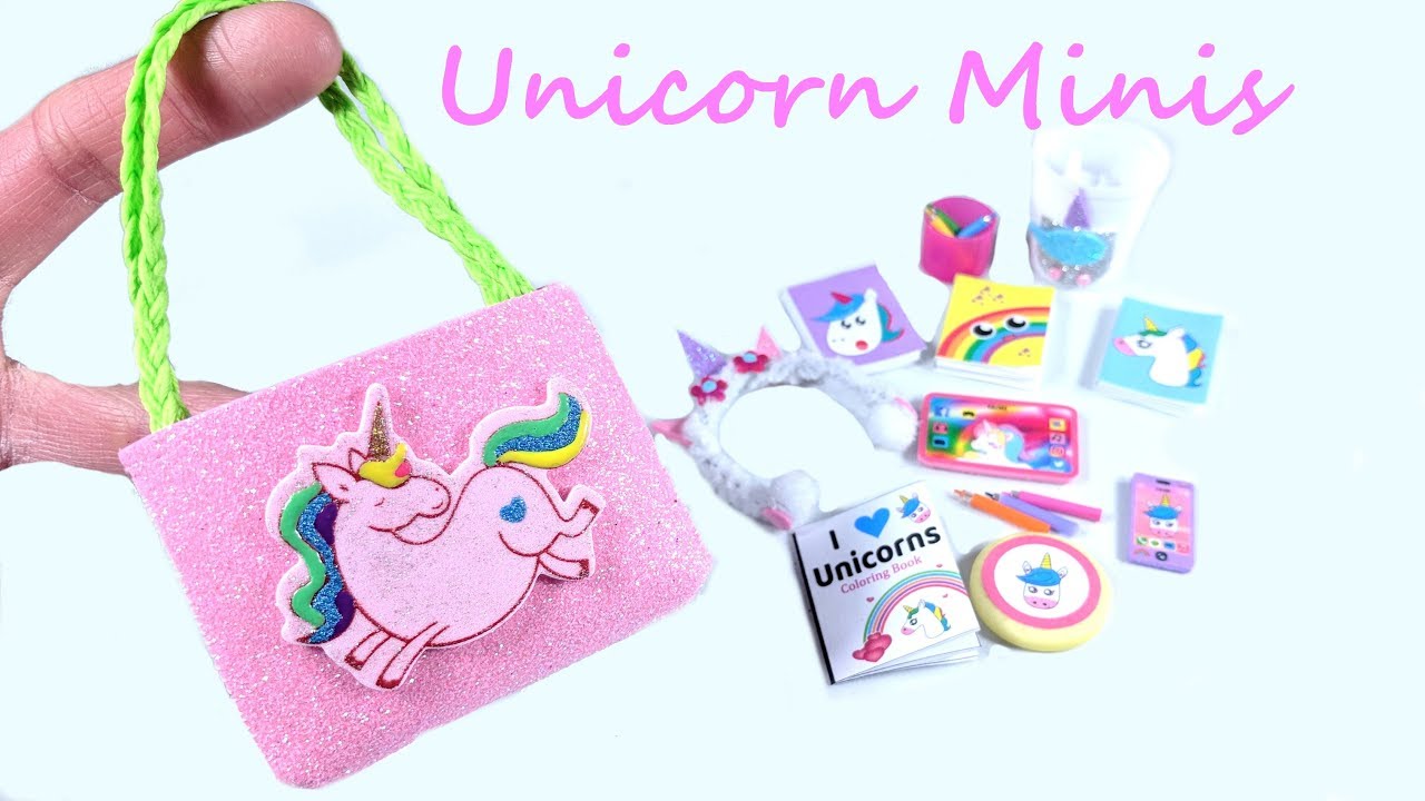 DIY Miniature Unicorn Miniatures - Tote bag, cell phone, colored ...