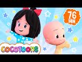 Se você está contente e mais músicas infantis em português com Cleo e Cuquin | Cocotoons Brasil