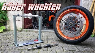 Motorrad Räder selbst wuchten mit Wuchtbock | KurvenradiusTV