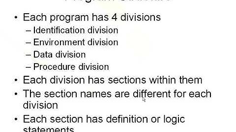 COBOL 1 Introduction Divisions Accept Display