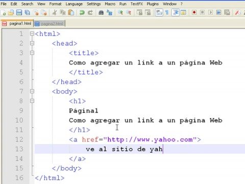 Como crear una pagina web en html