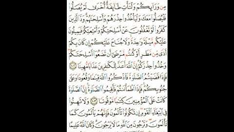 سورة النساء الآيات ( 102 ـ 105 ) صفحة ( 95 )