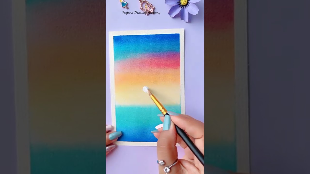 ⁣Couple Scenery Painting || Painting with Watercolor #satisfyingart #painting #CreativeArt