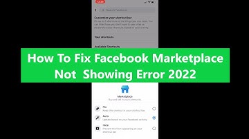 How To Fix Facebook Marketplace Not Showing Up Error 2022  |  Facebook Tutorial