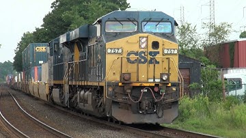 CSX Q191 With New YN3b ES44AH #3038 Stopping At Bound Brook!