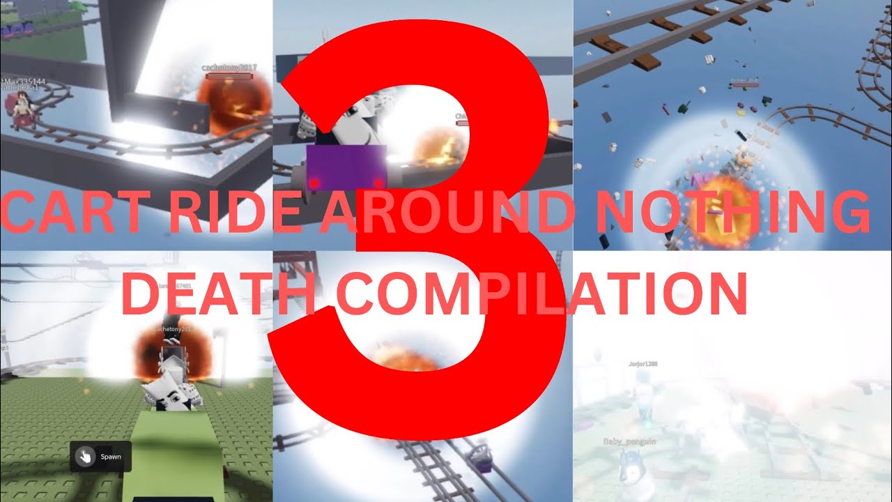 Cart ride around nothing; explosion and derailment montage 3 YouTube