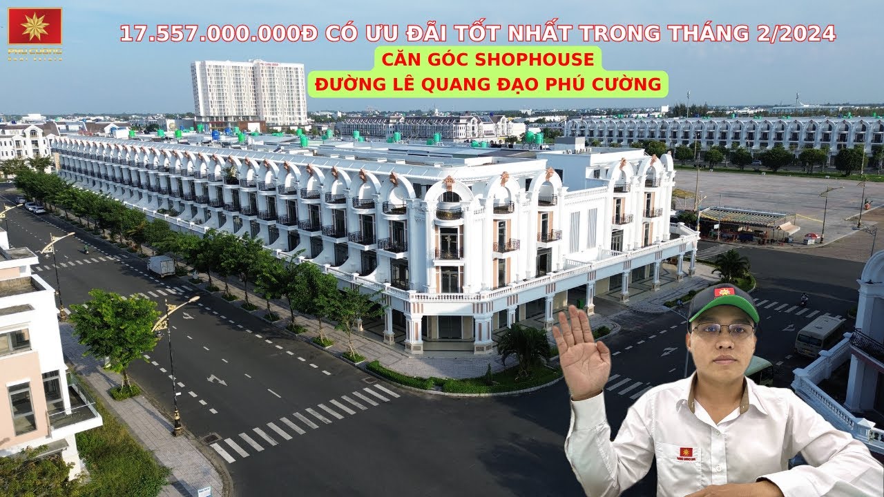 Căn góc shophouse đường lê quang đạo phú cường