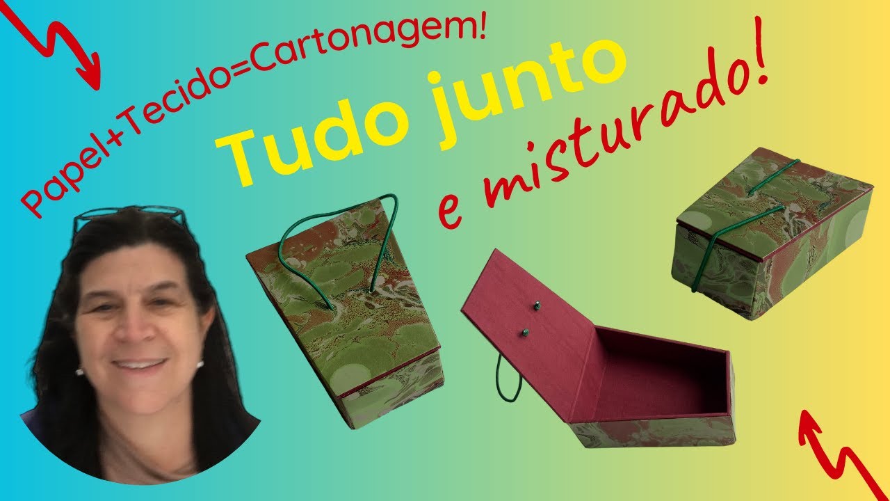FAÇA UMA CAIXA PRESENTE EM CARTONAGEM  USANDO TECIDO E PAPEL! Eu vou te mostrar como! Se surpreenda!