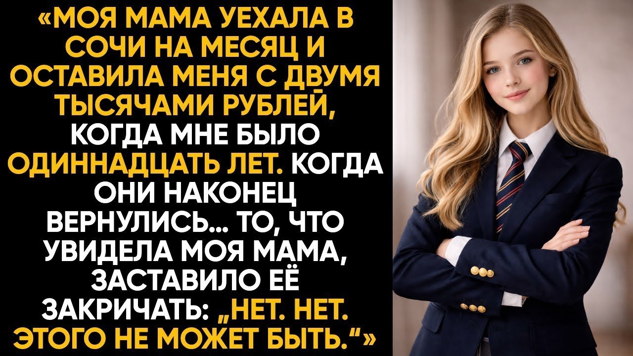 Мама уехала в Сочи на месяц и оставила меня в одиннадцать лет с двумя тысячами рублей а когда вернул