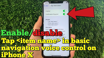 How to enable or disable tap item name in basic navigation voice control on iPhone X