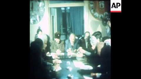 SYND 23 1 77 ARAFAT AND FAHOUM AT PLO COUNCIL MEETING