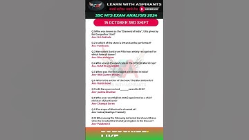 SSC MTS Exam Analysis 2024| SSC MTS Question Paper 2024 | 15 Oct 3rd Shift | SSC MTS Paper Solution