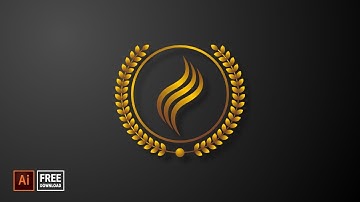 Gold Laurel Wreath Logo Design | Illustrator Tutorial
