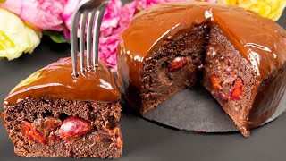 Ein schneller und einfacher Kuchen, den Sie sofort lieben werden! Schokolade mit Kirschen!