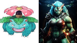 POKEMON CHARACTERS AS MUSCULAR GIRLS VERSIONS