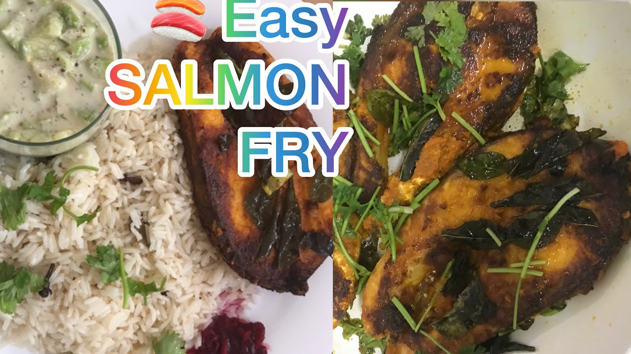 Easy Salmon Fry/Tasty quick delicious nadan kerala style Salmon