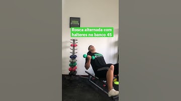 Rosca alternada com halteres no banco 45 - prof. Matheus Gomes #shorts