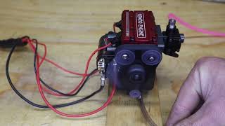 Tiny 7Cc Two Cylinder Engine Startup.