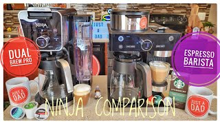 Ninja DualBrew Pro vs Ninja Espresso & Coffee Maker Barista System CFP301 vs CFN601 Comparison