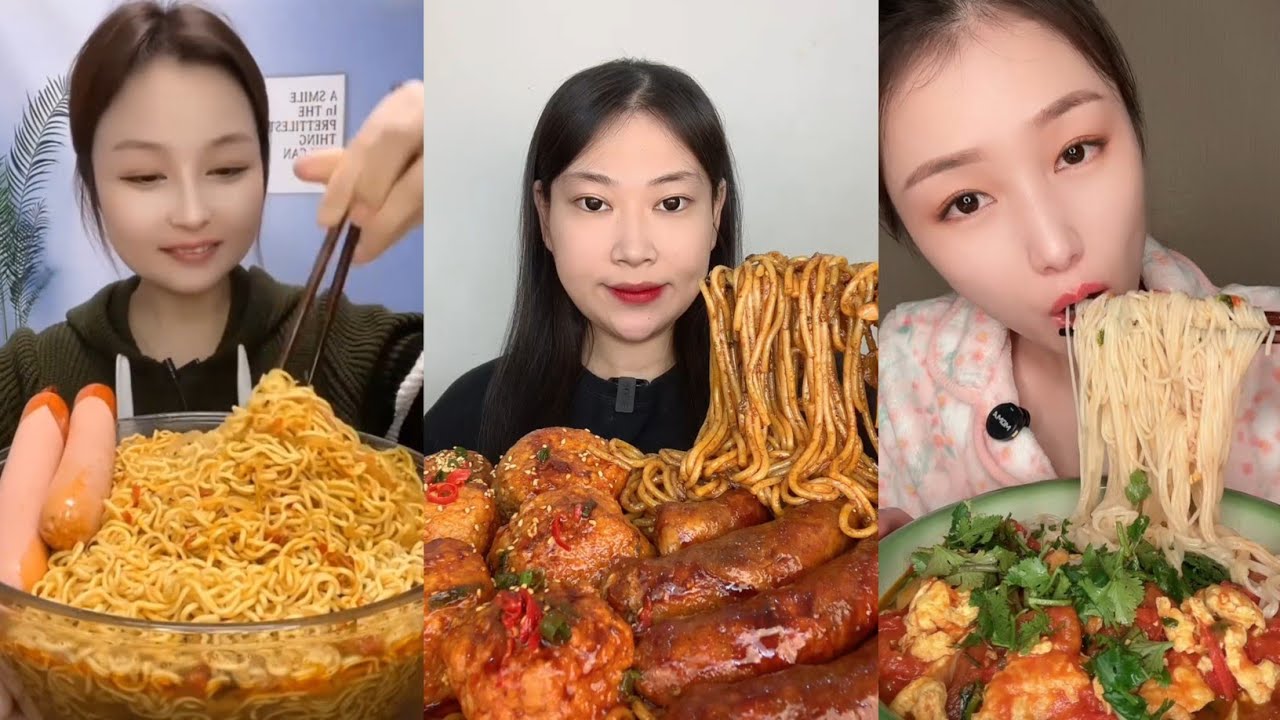 No Talking ASMR | Chinese Massive Hot Boiled Noodles & Various Meats Eating Sounds MUKBANG ASMR