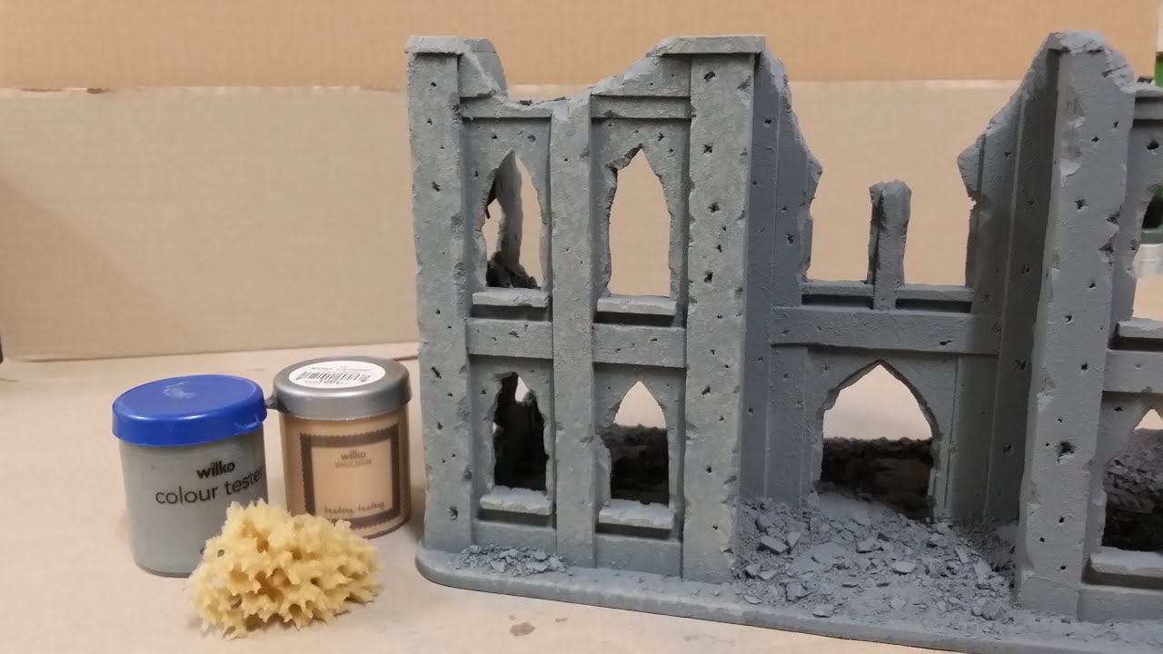 Foamboard Buildings & Ruins Painting with Stippling YouTube