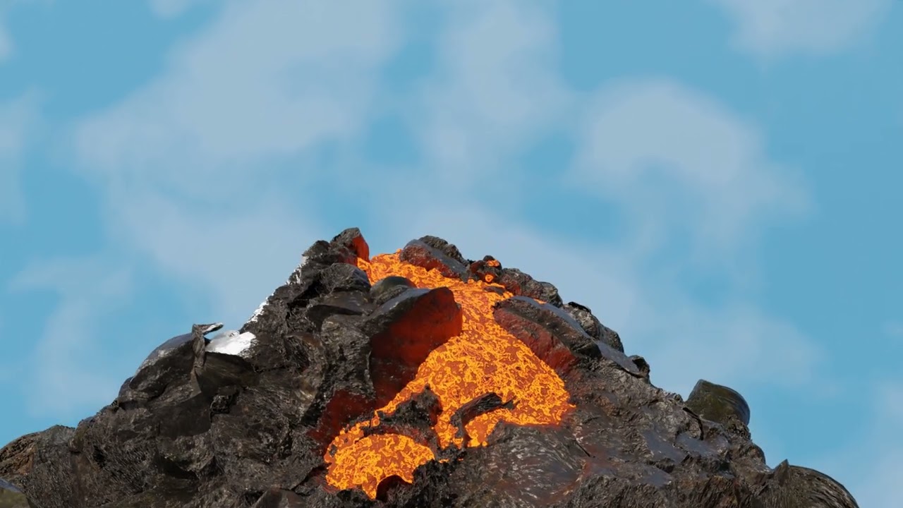 Volcano Eruption in Blender with Flip Fluids Add-on