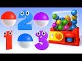 Learn Numbers with Gumball Machine Surprise Balls - Numbers Video Collection for Children