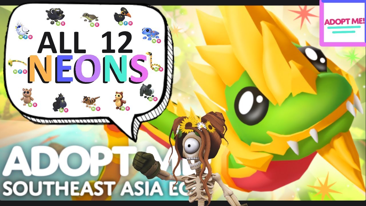 All Neon Pets From The Southeast Asia Egg With Tricks Adopt Me