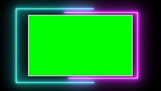 Neon Frame Animation 💯 | green screen effects - chroma key - animations - Effects - Video HD 1080 💯