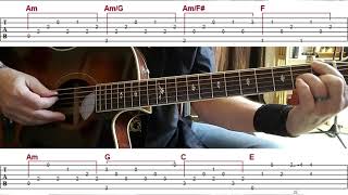 WHILE MY GUITAR GENTLY WEEPS - Chord/ Melody Guitar Lesson screenshot 5