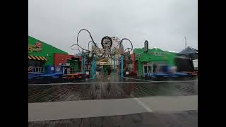 Santa Monica CA walk with hurricane weather 2023 unexpected rain hot and humidity feel.