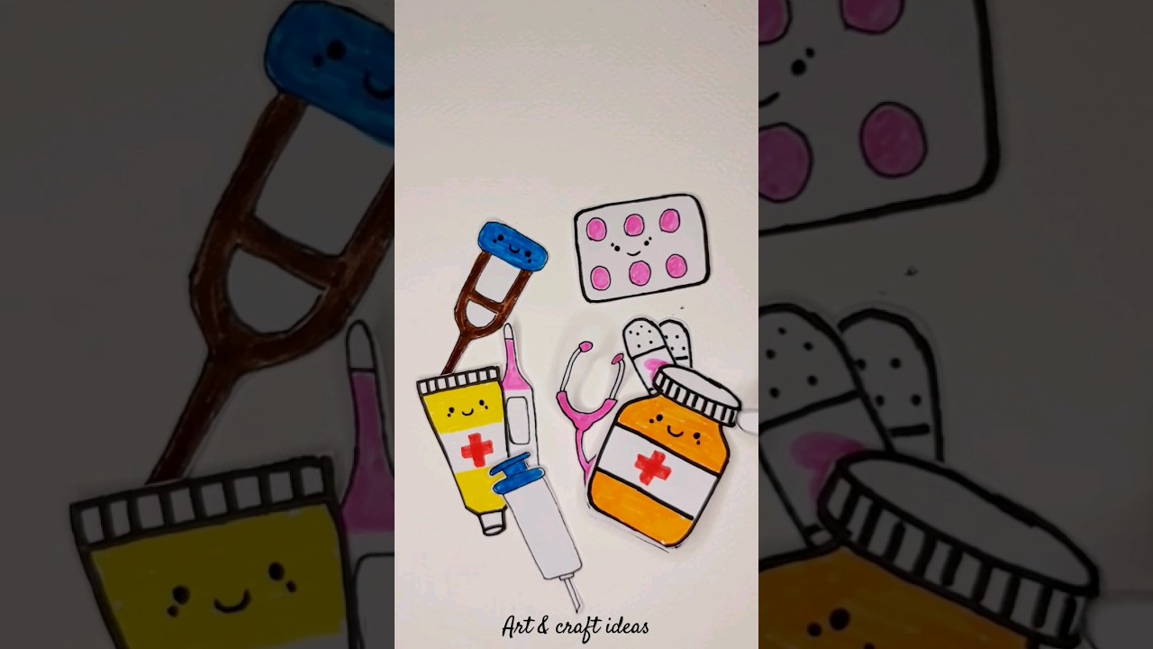 diy| cute kawaii doctor kit with paper| handmade paper toy kit for cute kid doctors