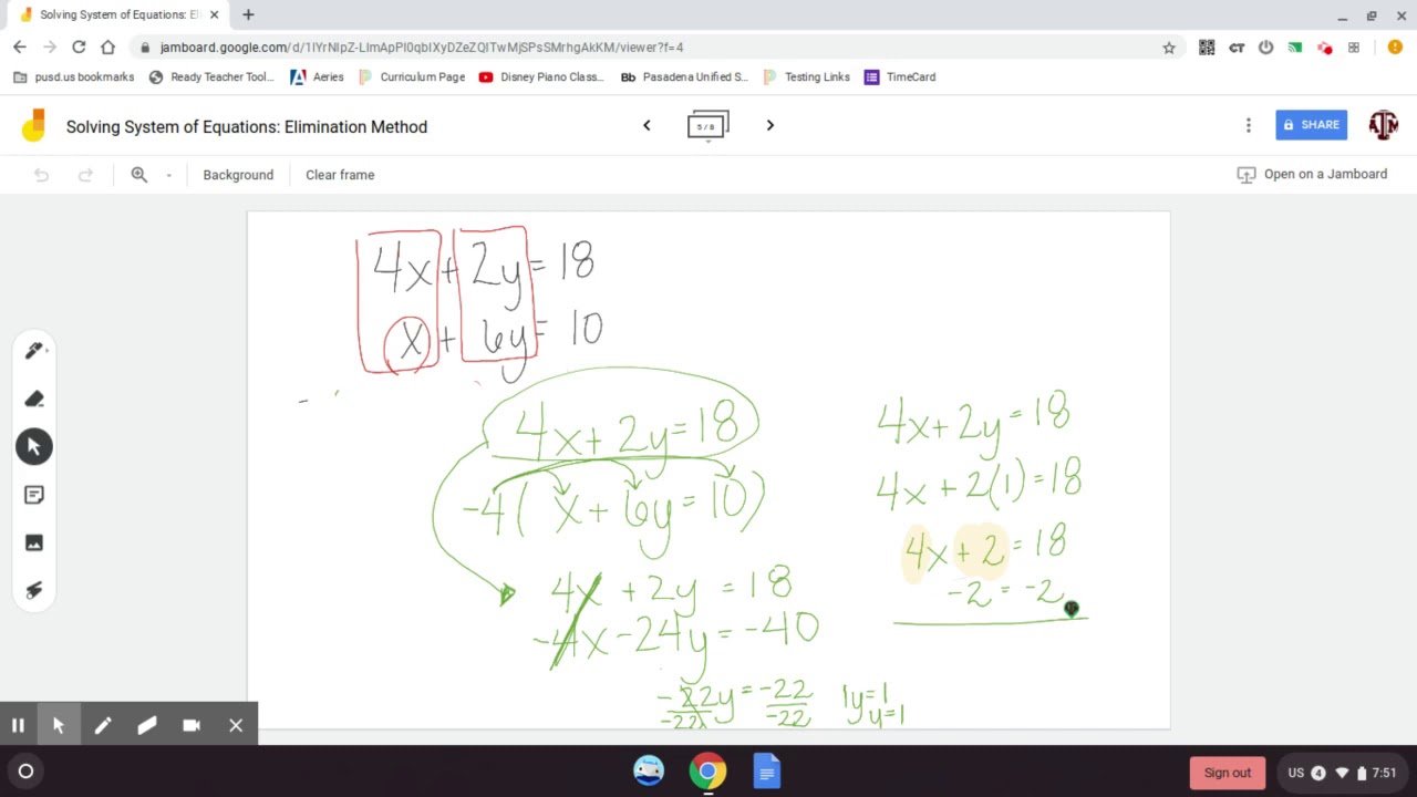 Lesson: System of Equations Elimination Method part 2 - YouTube