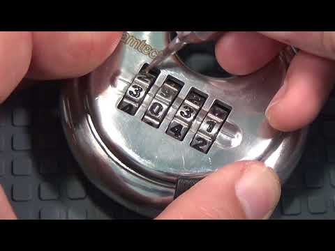 715 FOUR WHEEL AMTECHCOMBINATION PADLOCK DECODED OUT OF THE PACKAGE eng sub