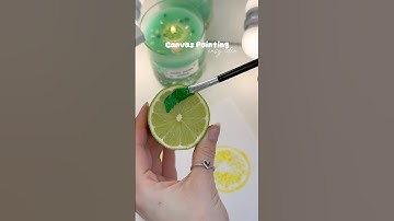 Canvas Painting | Easy Idea 🍋🍋‍🟩￼#painting #art #canvas #easy