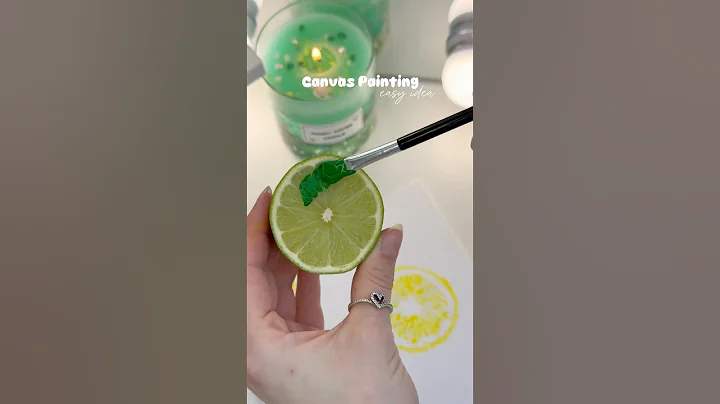 Canvas Painting | Easy Idea 🍋🍋‍🟩￼#painting #art #canvas #easy thumbnail