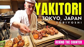 Behind The Counter At A Japanese Yakitori Shop Of A 72 Year Old Master