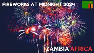 Fireworks at Midnight 2024 in the Countryside of Zambia in AFRICA 🎆 🇿🇲 #fireworks #zambia #africa