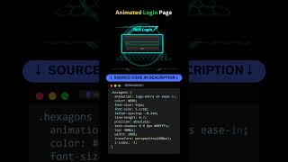 Animated Tech Login Page with 3D CSS Effects 🚀 #Shorts #coding #programming #loginform #csseffect