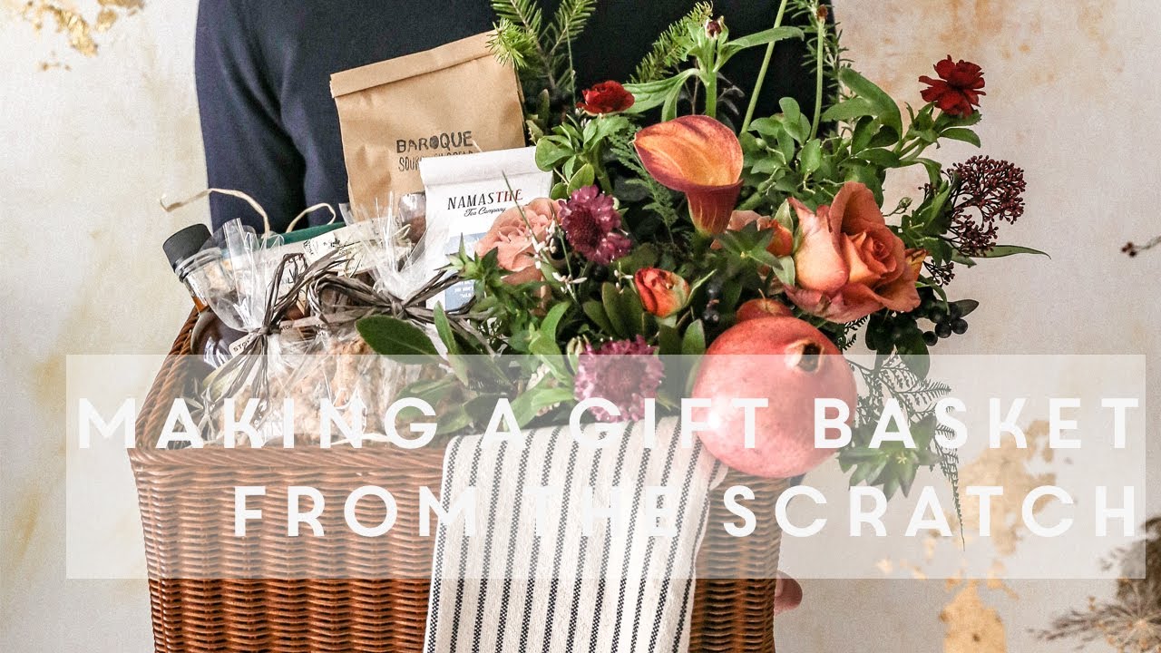 how to put together a care basket Gift Basket 플라워 기프트 바스켓 만들기 YouTube