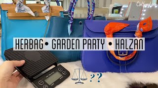 COMPARISON HERMES HALZAN 31 - GARDEN PARTY 30 - HERBAG 31 with MOD SHOTS