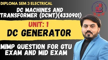 DC MACHINES AND TRANSFORMER (DCMT) (4330901) UNIT 1 MIMP FOR SEM 3 ELECTRICAL || SEM 3 MIMP #gtu
