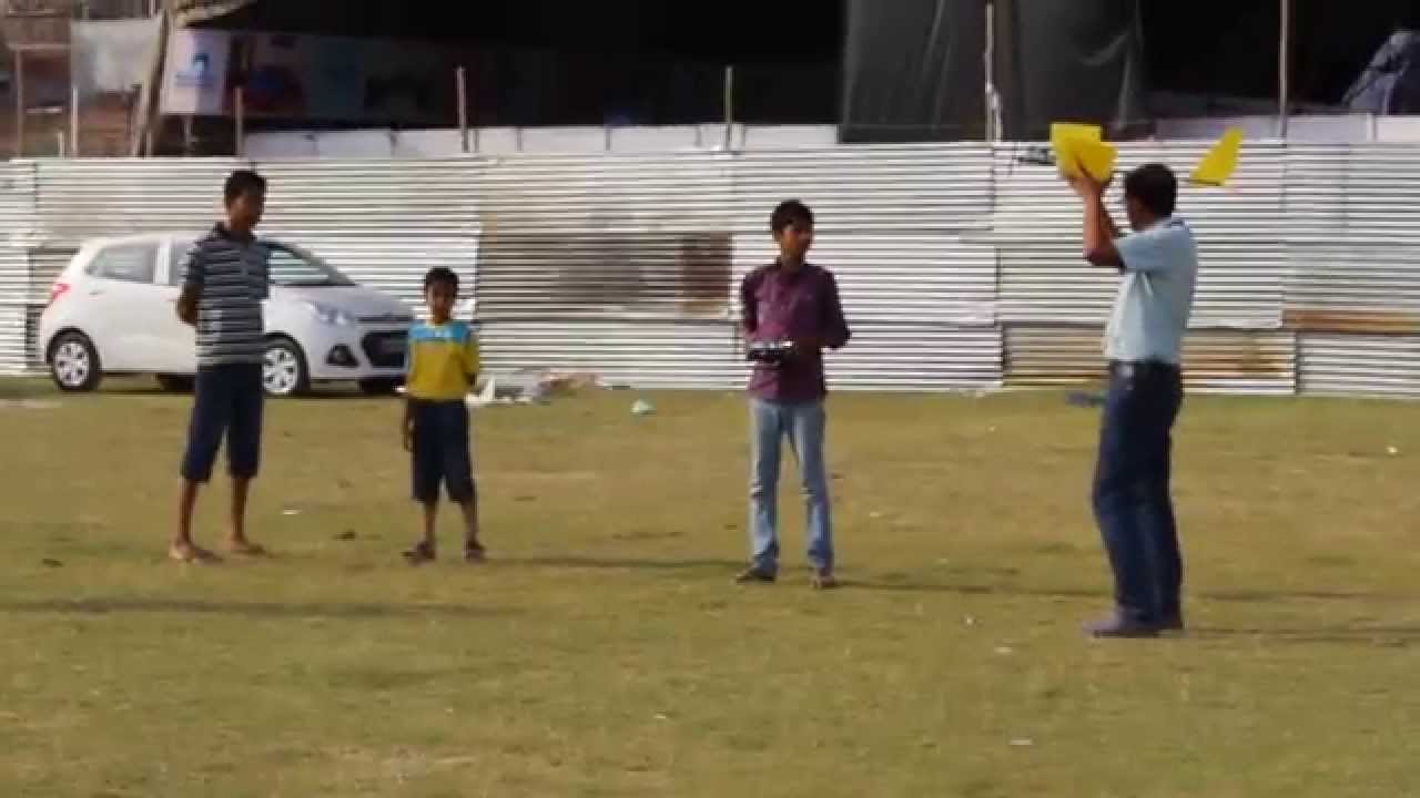 Pawan flying the Low cost Coro Basic  RC trainer.